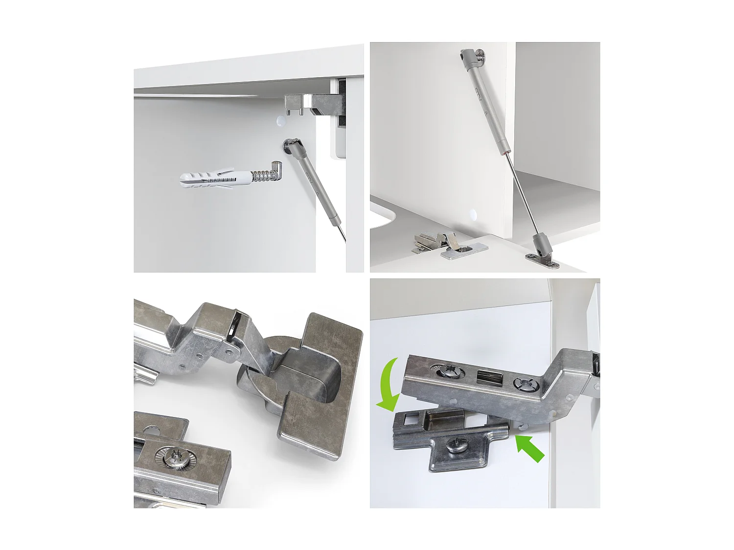 Ensemble de meubles de bains La Costa, Corps en Blanc mat, Façades en Gris clair satiné mat, avec Vasque à poser et Miroir LED