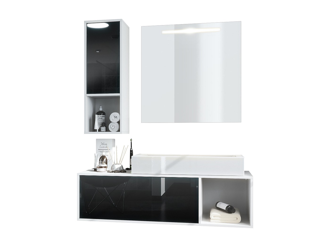 Puerta Frontal Para Mueble Zapatero Colorado Germania - Negro De Alto Brillo, 52x42x2 Cm