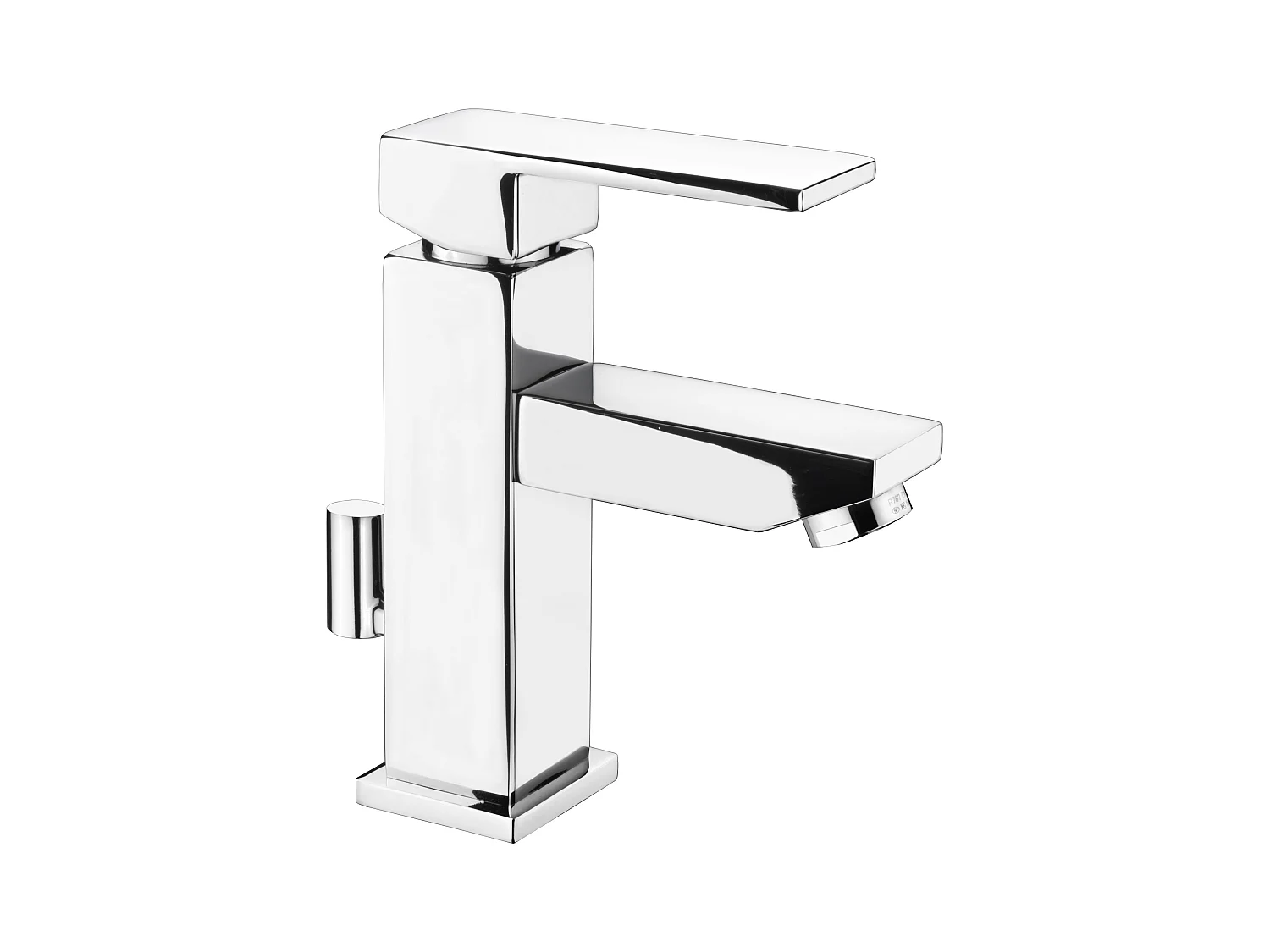 Meuble sous vasque Lavabo Aloha V2, Corps en Blanc mat / Façades en Blanc brillant avec un décor en Noir brillant, avec Vasque à poser, Robinet (M1) et Miroir LED