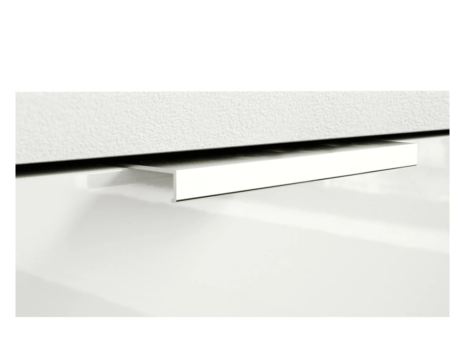 Meuble sous vasque Lavabo Aloha V2, Corps en Blanc mat / Façades en Blanc haute brillance avec un décor en Mûre haute brillance, avec Vasque à poser