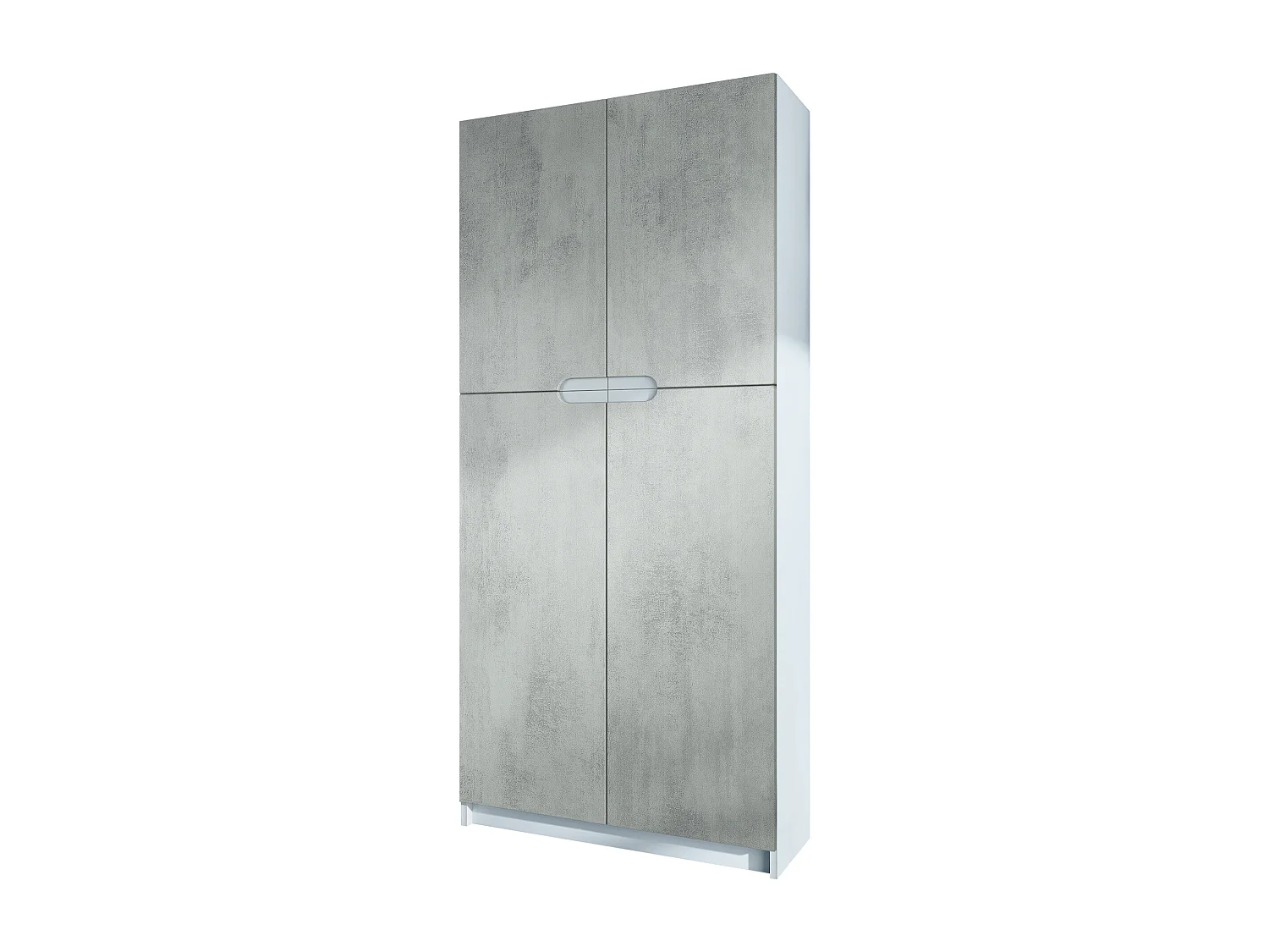 Logan V1, mobile per ufficio, schedario con 5 scomparti e 4 ante, bianco opaco/ottica cermento ossido (82 x 185 x 37 cm)