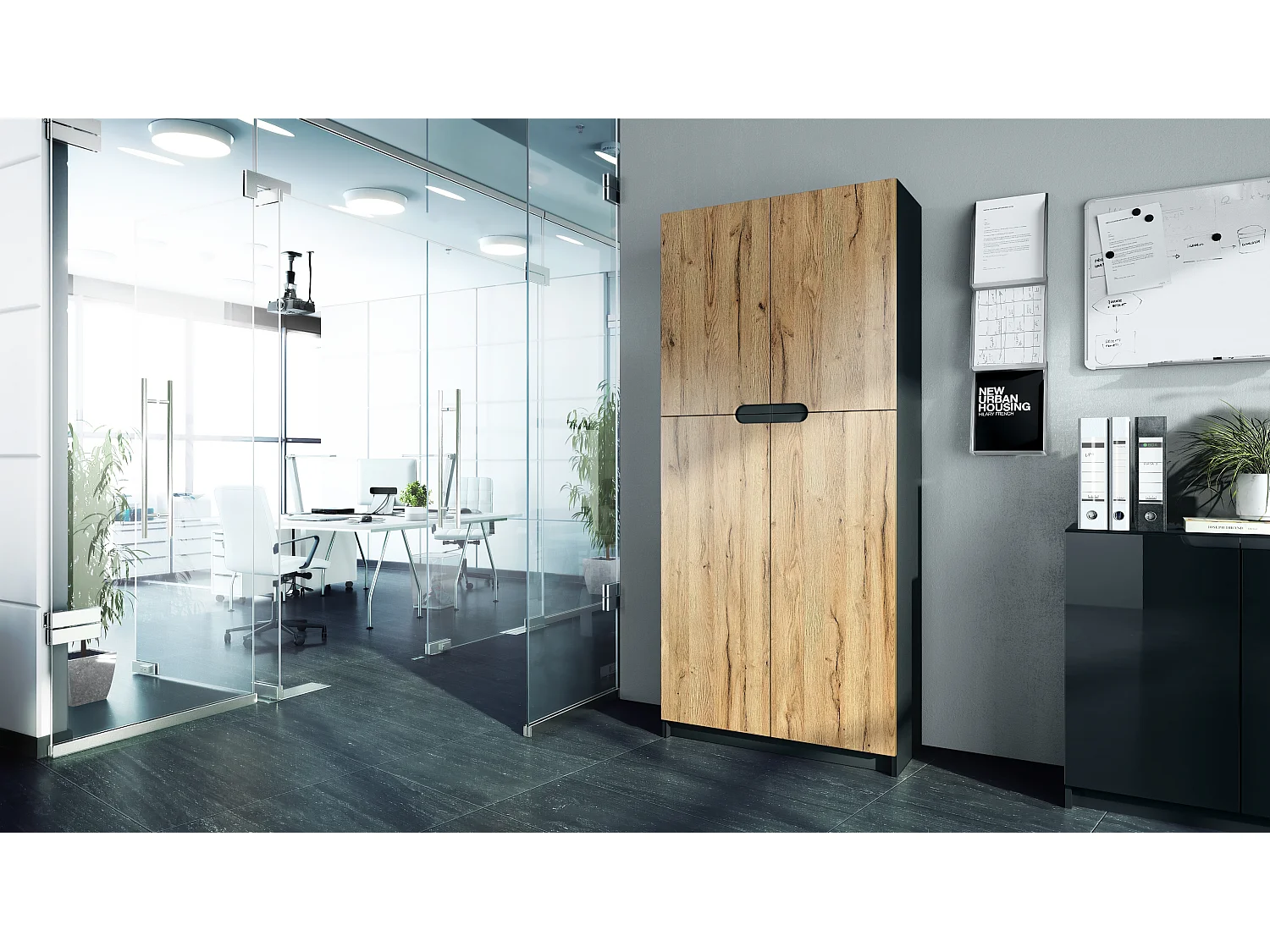 BÜROSCHRANK Logan Fronten in Eiche Natur