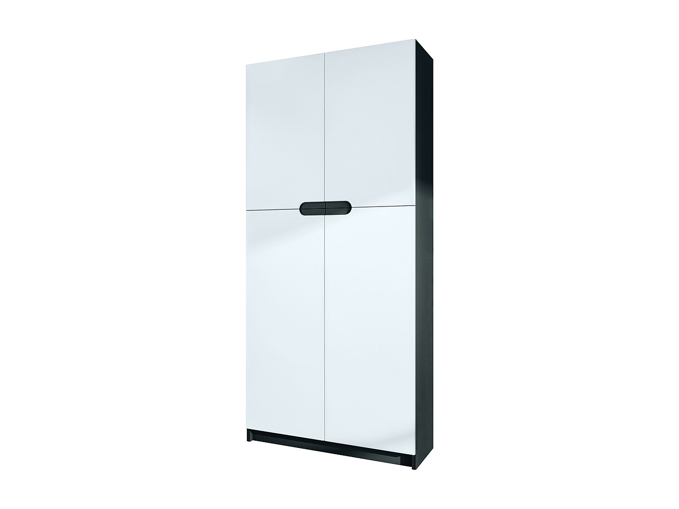 Madia Logan, mobile a 2 ante, nero opaco/rovere naturale (82 x 78 x 37 cm