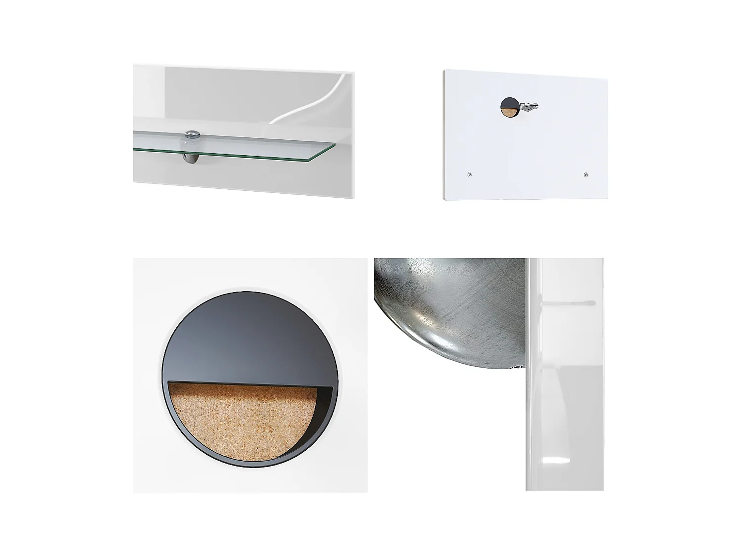 WANDREGAL Bari Grau Hochglanz