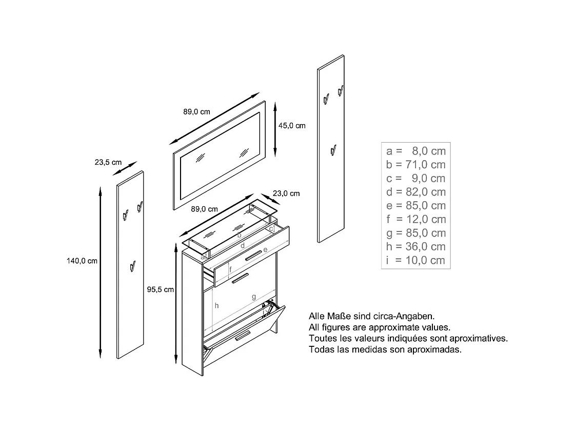 GARDEROBE Malea Fronten in Weiß matt