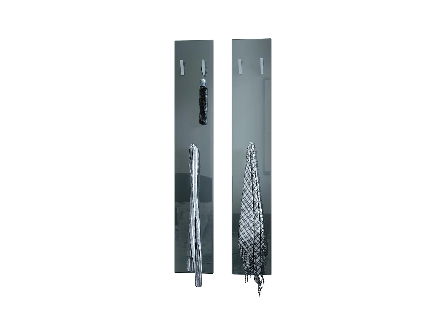 Panneau Mural 140, Fabriqué en Allemagne, Panneau de Vestiaire avec 2 Panneaux, gris haute brillance (je 24 x 140 x 2 cm)