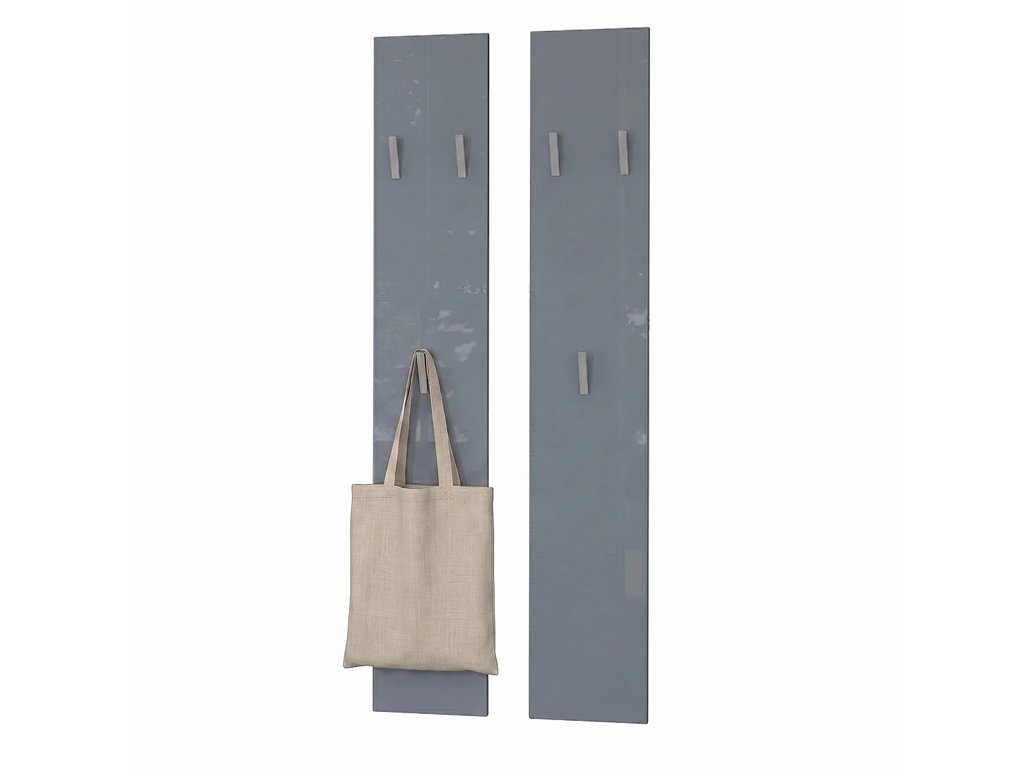 Panneau Mural 140, Fabriqué en Allemagne, Panneau de Vestiaire avec 2 Panneaux, gris haute brillance (je 24 x 140 x 2 cm)