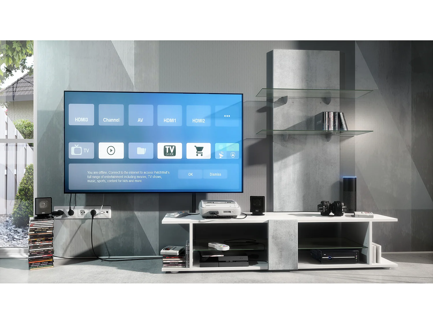 Vladon Pannello da parete Faro in ottica cermento ossido - Mensola moderna per la zona giorno (70 x 110 x 21 cm)