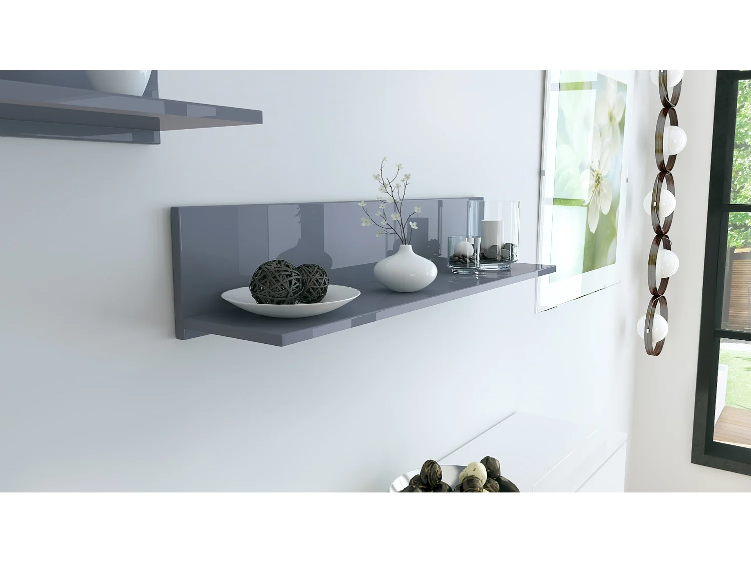 WANDREGAL Skadu Grau Hochglanz