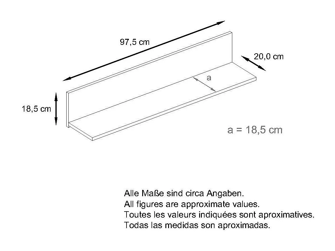 WANDREGAL Skadu Grau Hochglanz