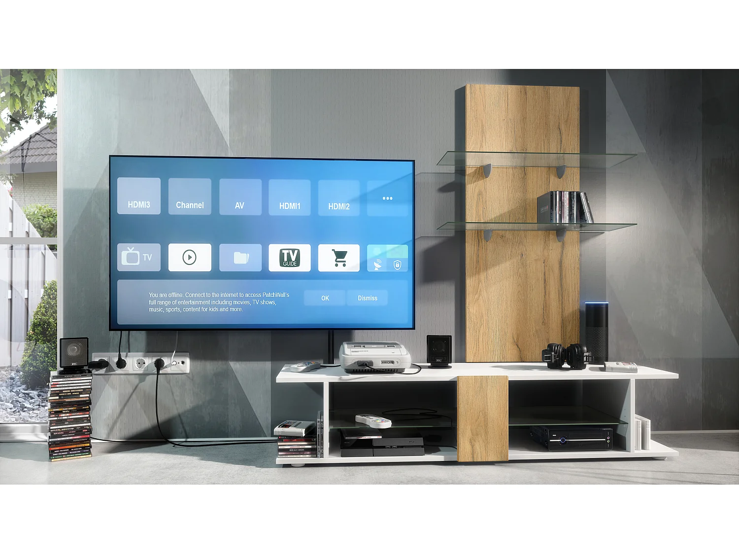 Vladon Pannello da parete Faro in rovere naturale - Mensola moderna per la zona giorno (70 x 110 x 21 cm)