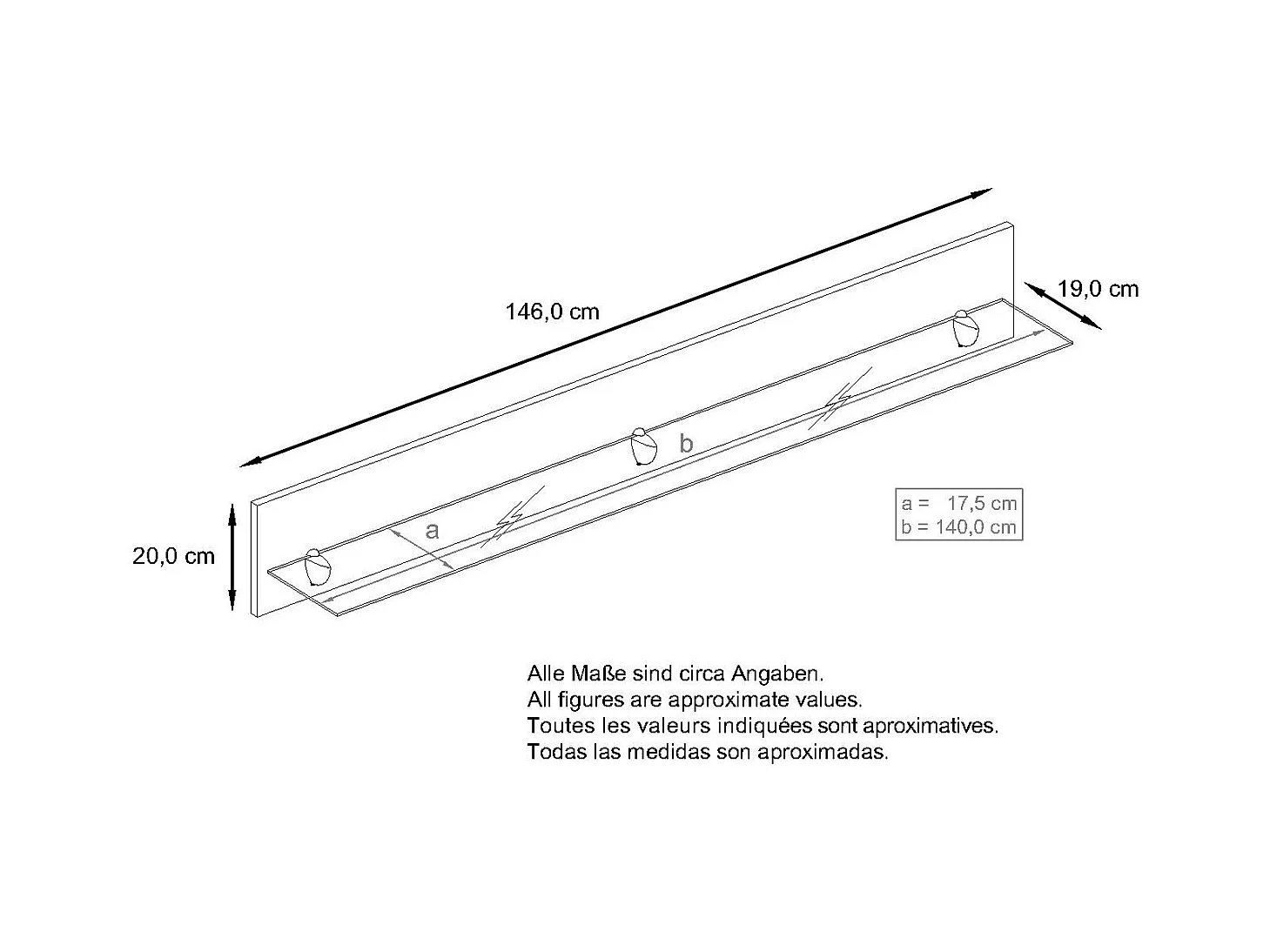 WANDREGAL Bari Schwarz Hochglanz