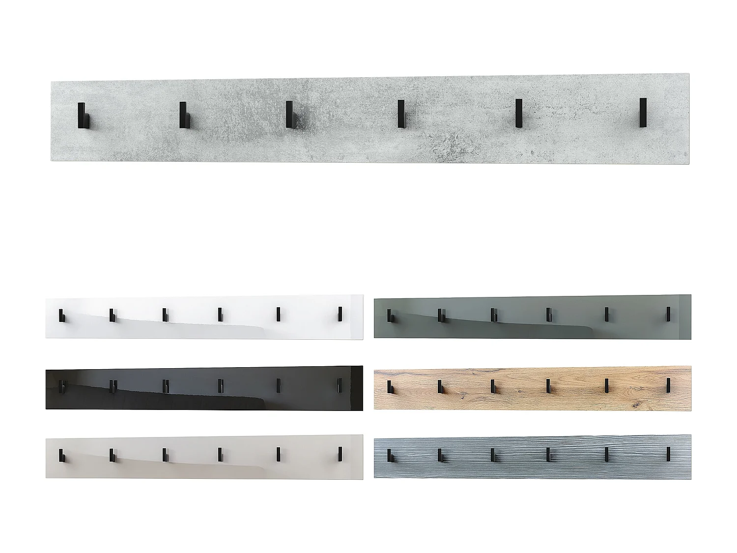 Wandgarderobe Garderobenleiste Garderobenpaneel Linea in Weiß Hochglanz