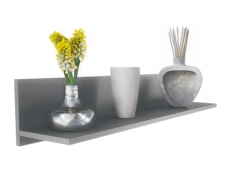 Étagère murale Skadu, Tablette murale avec surface de rangement, anthracite mat (97,5 x 18,5 x 18,5 cm)