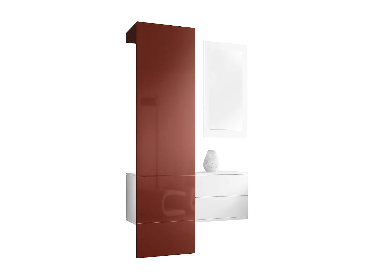 GARDEROBE Carlton Paneel in Bordeaux Hochglanz