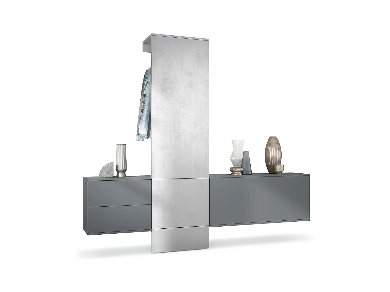 GARDEROBE Carlton Paneel in Beton Oxid Optik