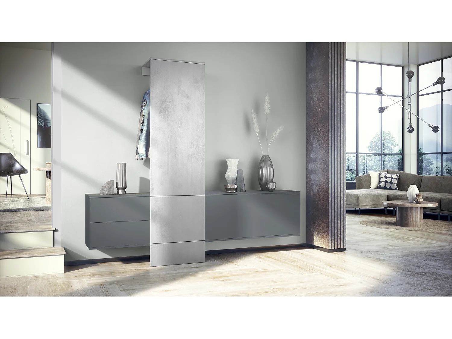 GARDEROBE DualVista Beton Oxid Optik