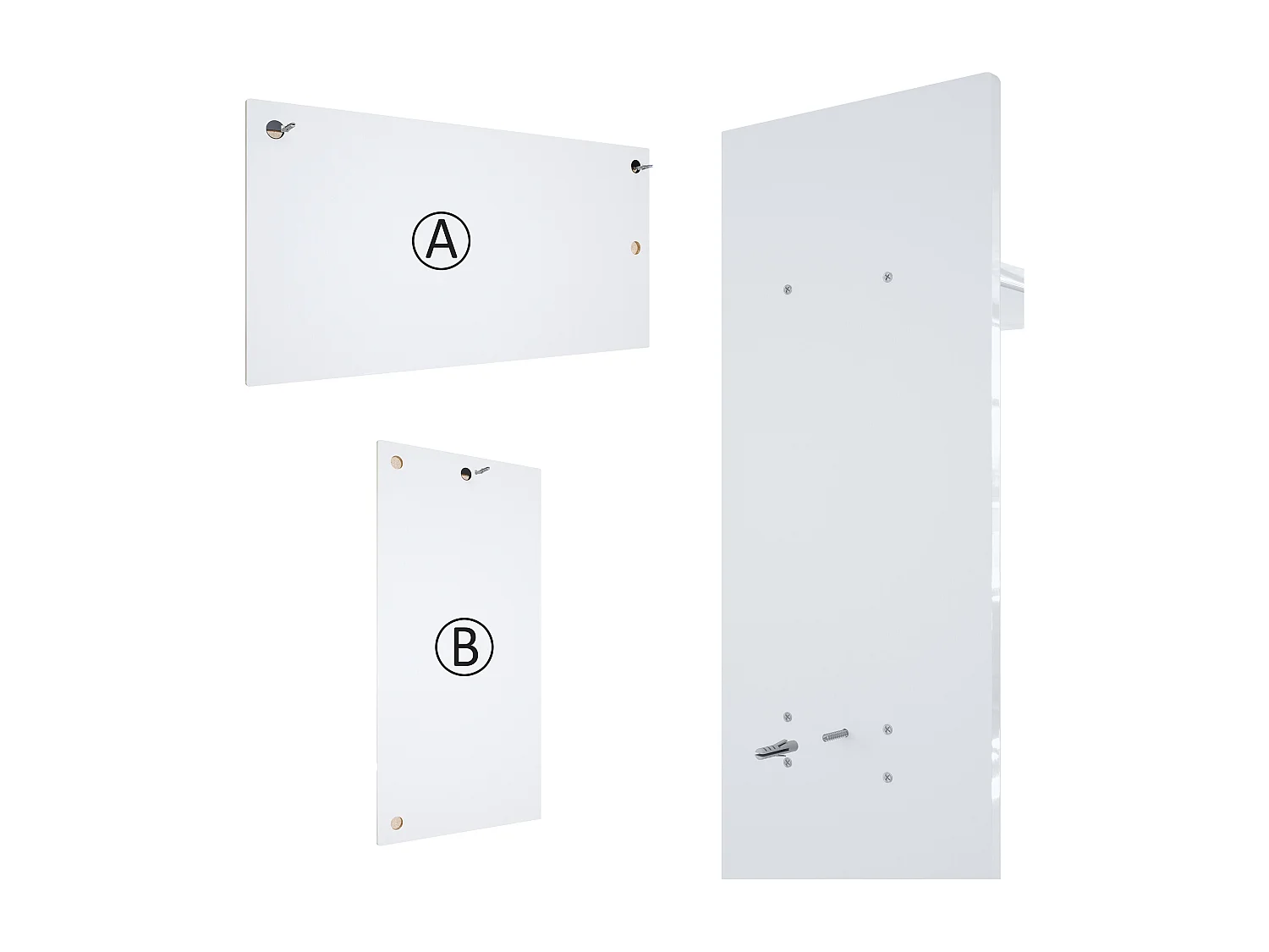 Ensemble de meubles d'entrée Kioto, Corps en Blanc mat / Façades en Grey haute brillance