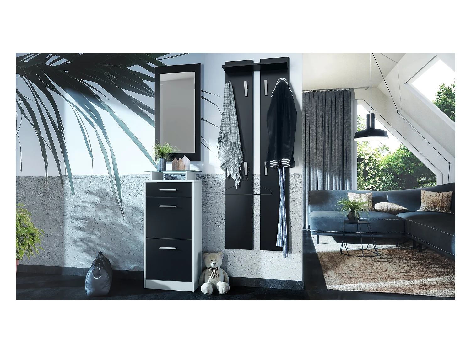 GARDEROBE Loret Front in Schwarz matt