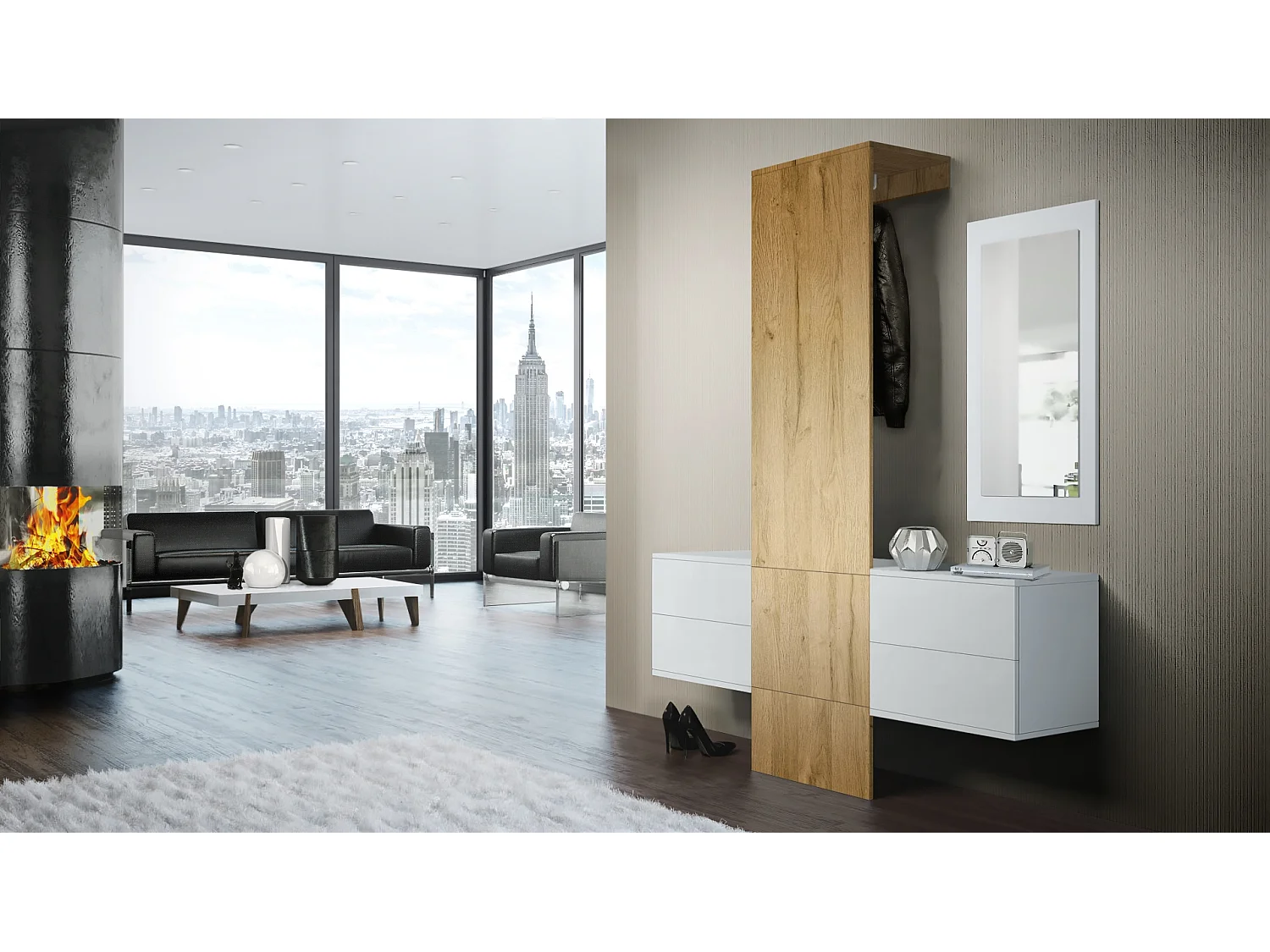 GARDEROBE Carlton Paneel in Eiche Nature