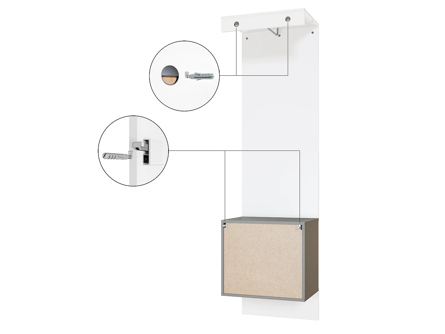 GARDEROBE Hollywood Beton Oxid Optik