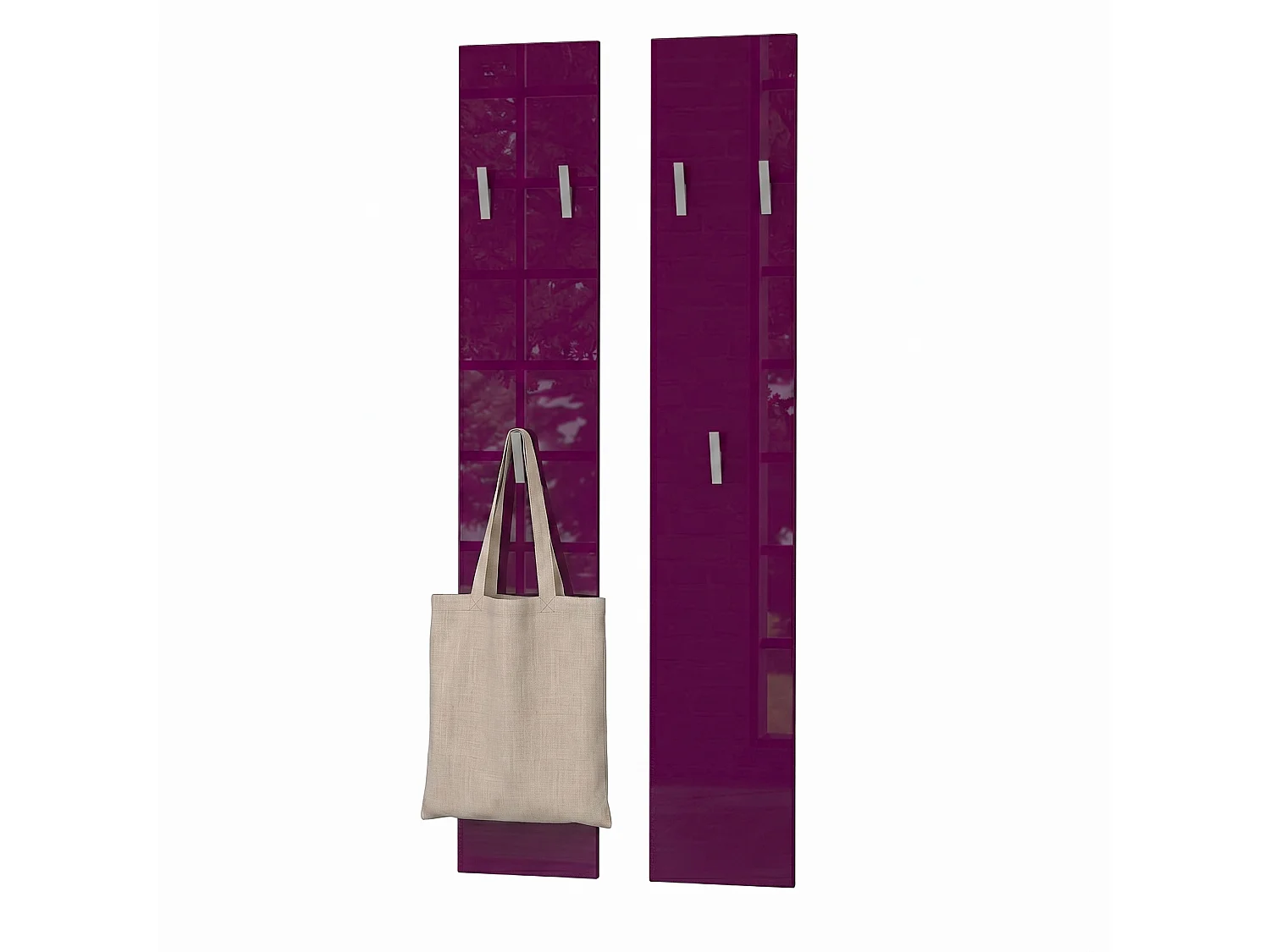 Panneau Mural 140, Fabriqué en Allemagne, Panneau de Vestiaire avec 2 Panneaux, mûre haute brillance (je 24 x 140 x 2 cm)