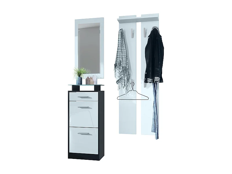 GARDEROBE Loret Front in Weiß Hochglanz