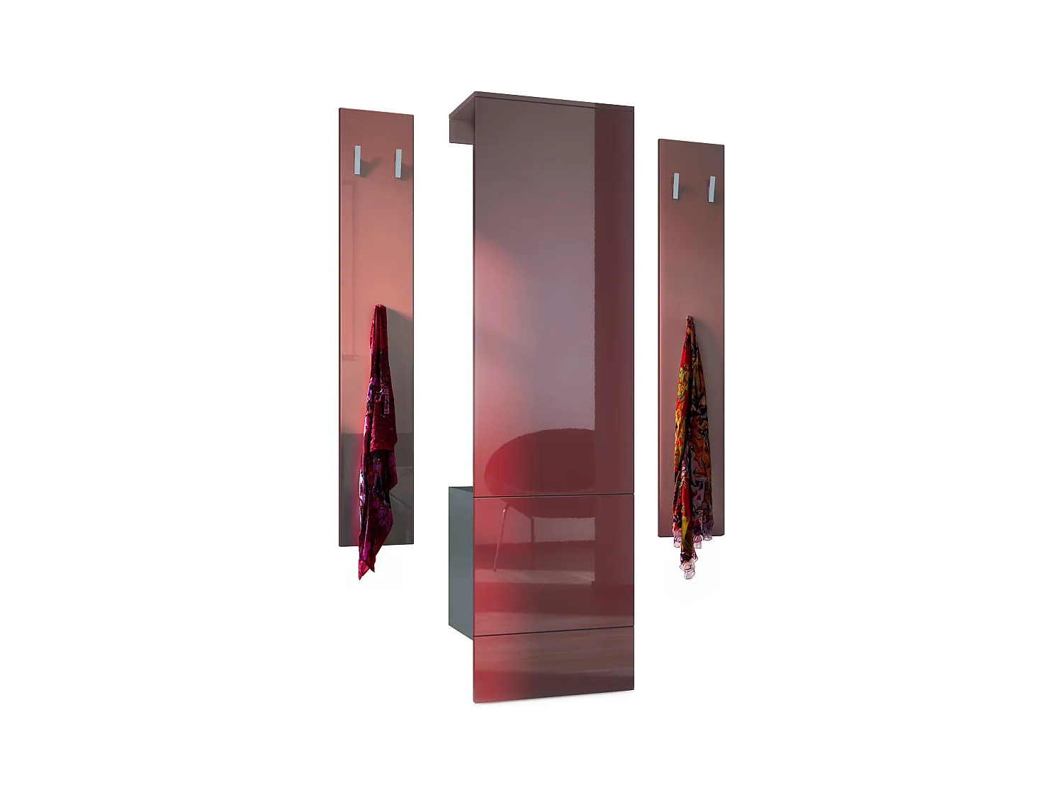 GARDEROBE Hollywood Bordeaux Hochglanz