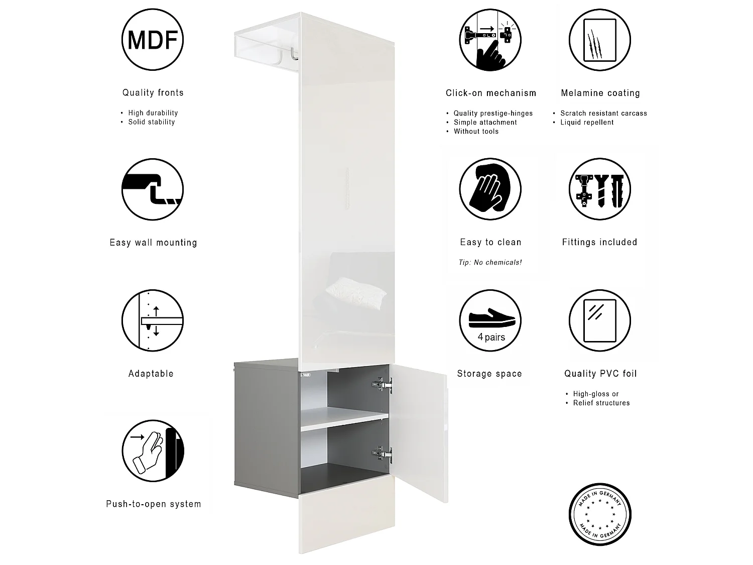 GARDEROBE Hollywood Bordeaux Hochglanz