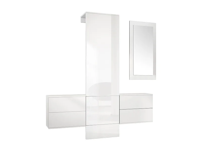 GARDEROBE Carlton Paneel in Weiß Hochglanz