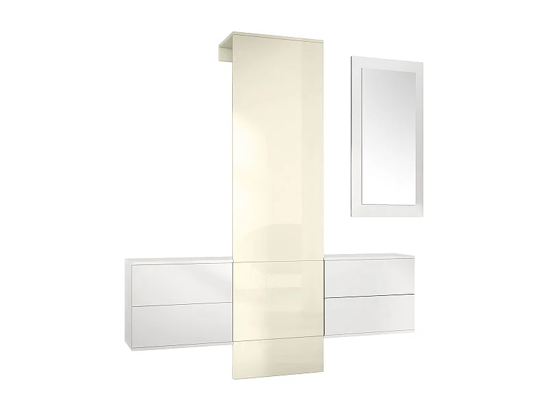 GARDEROBE Carlton Paneel in Creme Hochglanz