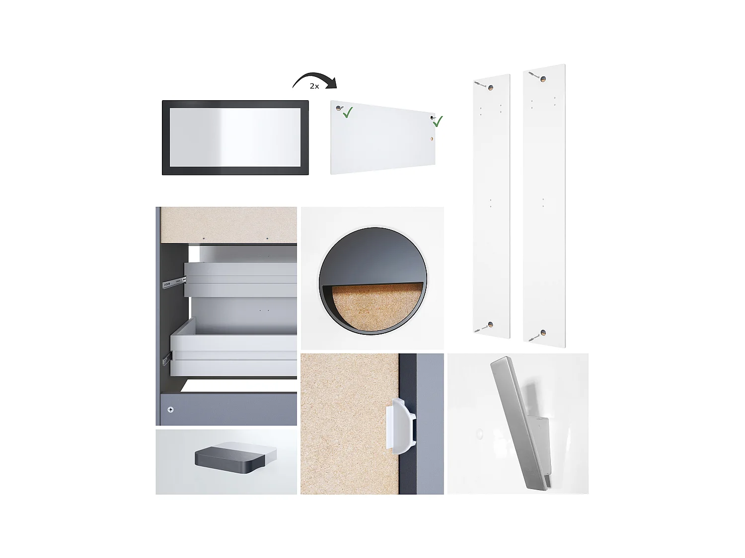 GARDEROBE Pino Weiß matt