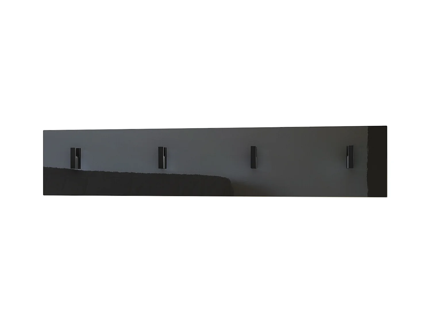 Wandgarderobe Garderobenleiste Garderobenpaneel Linea V2 in Schwarz Hochglanz