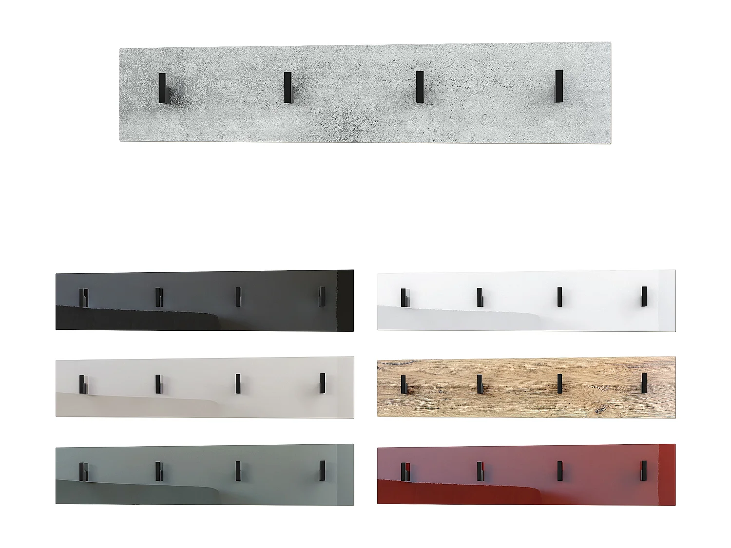 Wandgarderobe Garderobenleiste Garderobenpaneel Linea V2 in Petrol Hochglanz