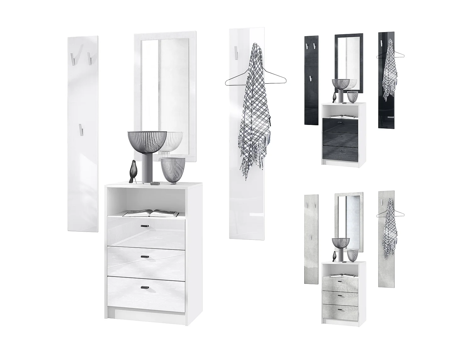 GARDEROBE Pino Weiß Hochglanz