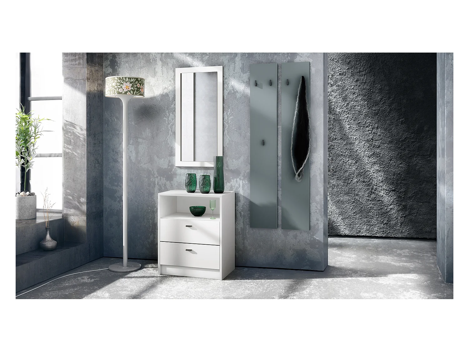 Panneau Mural Enigma 140, Fabriqué en Allemagne, Panneau de Vestiaire Composé de 2 Panneaux, Fjord vert (je 24 x 140 x 2 cm)