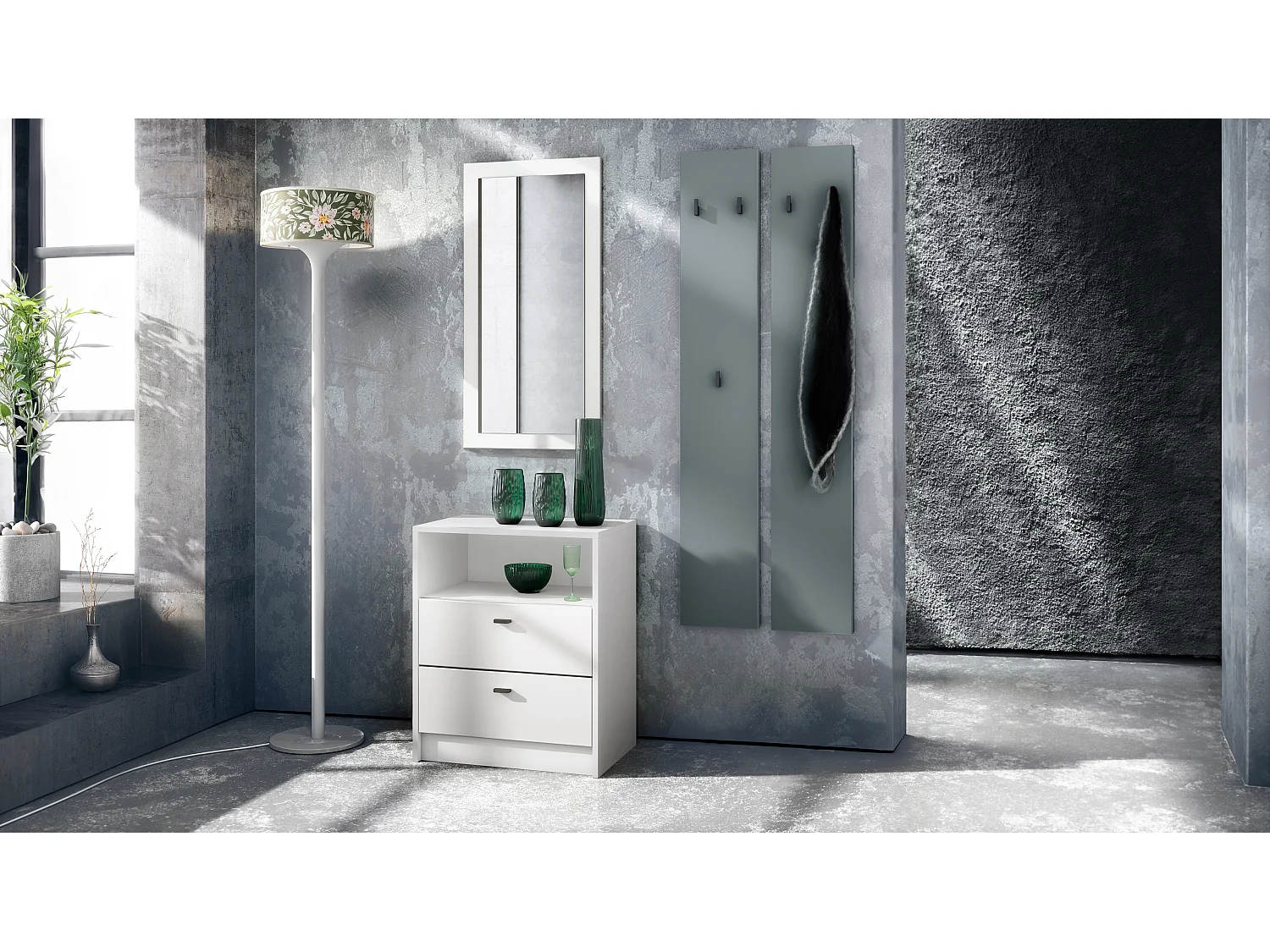 Panneau Mural Enigma 140, Fabriqué en Allemagne, Panneau de Vestiaire Composé de 2 Panneaux, Fjord vert (je 24 x 140 x 2 cm)