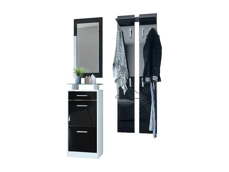 GARDEROBE Loret Front in Schwarz Hochglanz