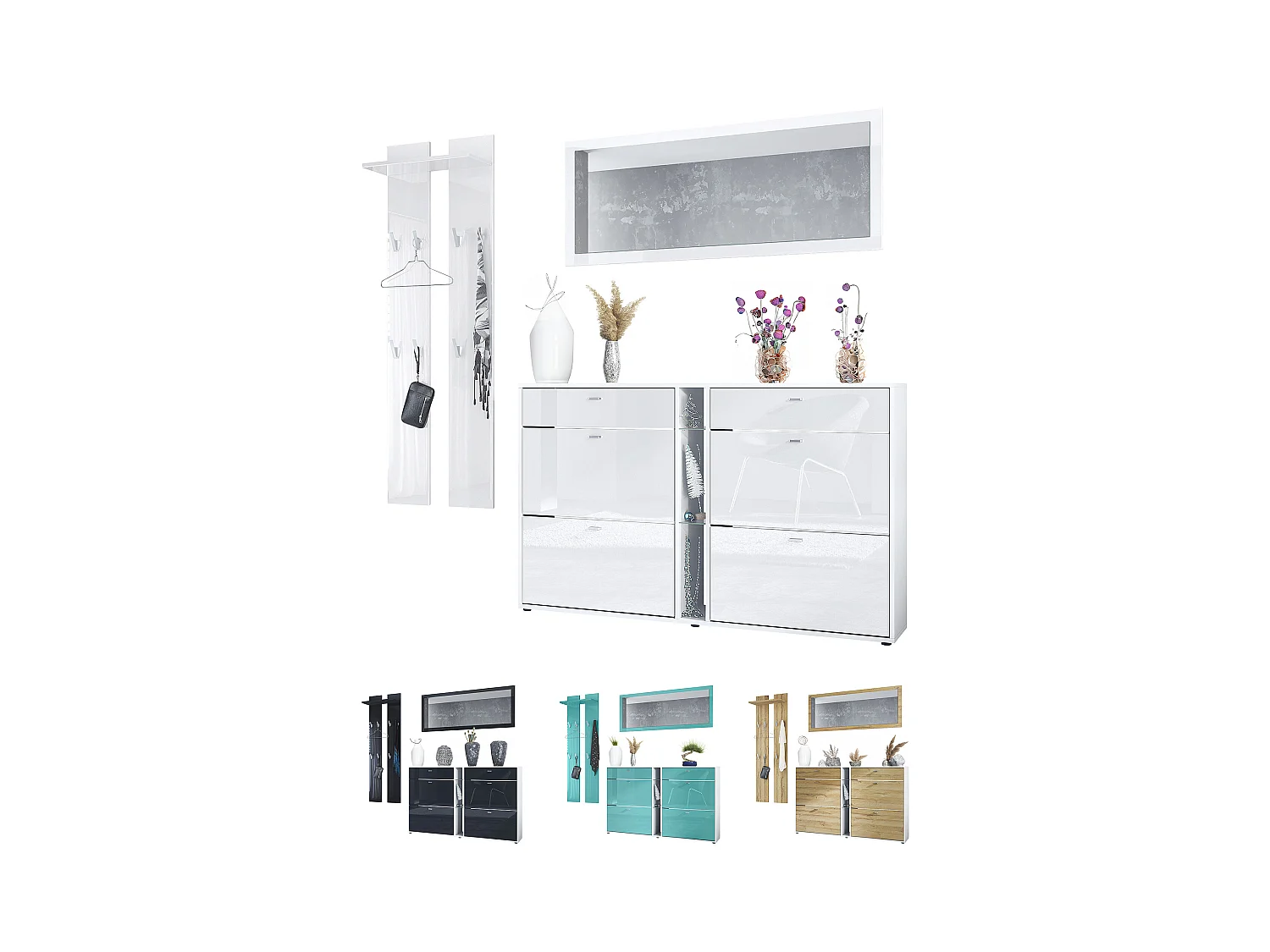 GARDEROBE Orlando Schwarz Hochglanz