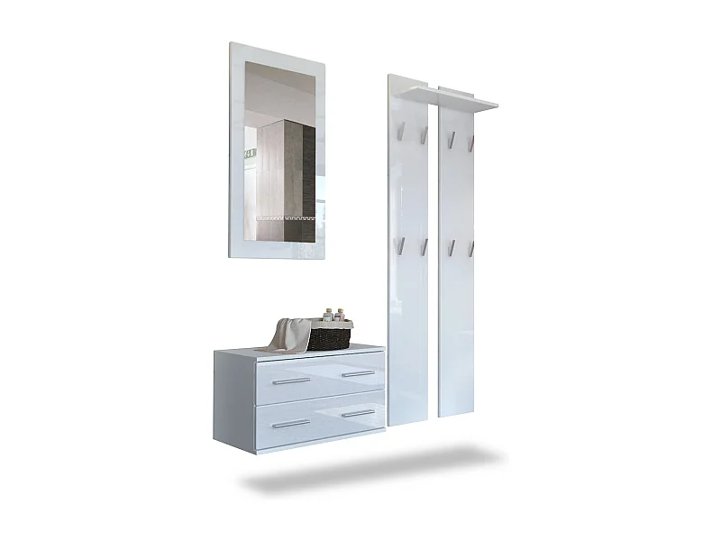 GARDEROBE Kioto Front in Weiß Hochglanz