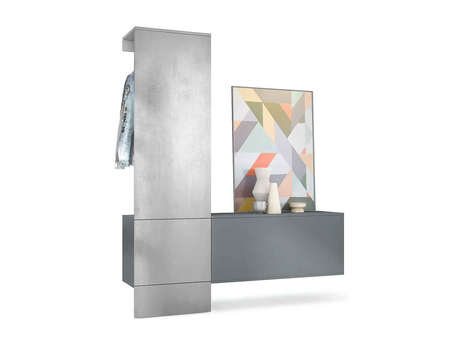 GARDEROBE Carlton Paneel in Beton Oxid Optik