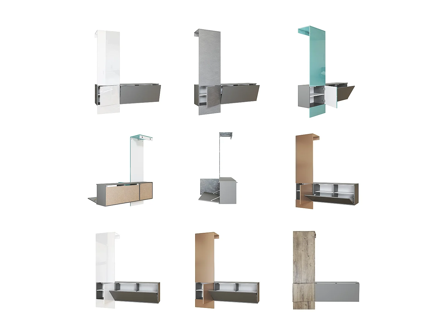 GARDEROBE Carlton Paneel in Beton Oxid Optik