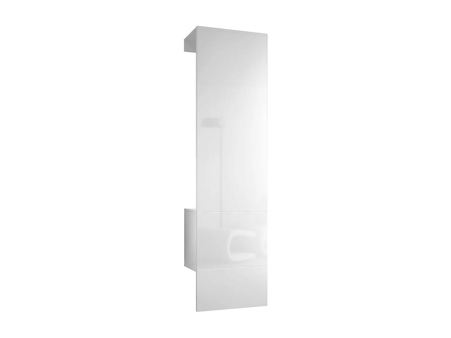 Penderie Carlton Set 5, Meuble d’entrée comprenant 1 panneau porte-manteau avec porte intégrée et 1 tringle, Blanc mat/Blanc brillant (52 x 193 x 35 cm)