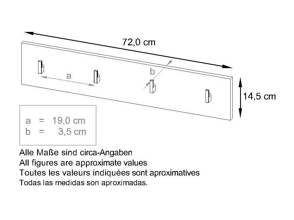 Wandgarderobe Garderobenleiste Garderobenpaneel Linea V2 in Sandgrau Hochglanz
