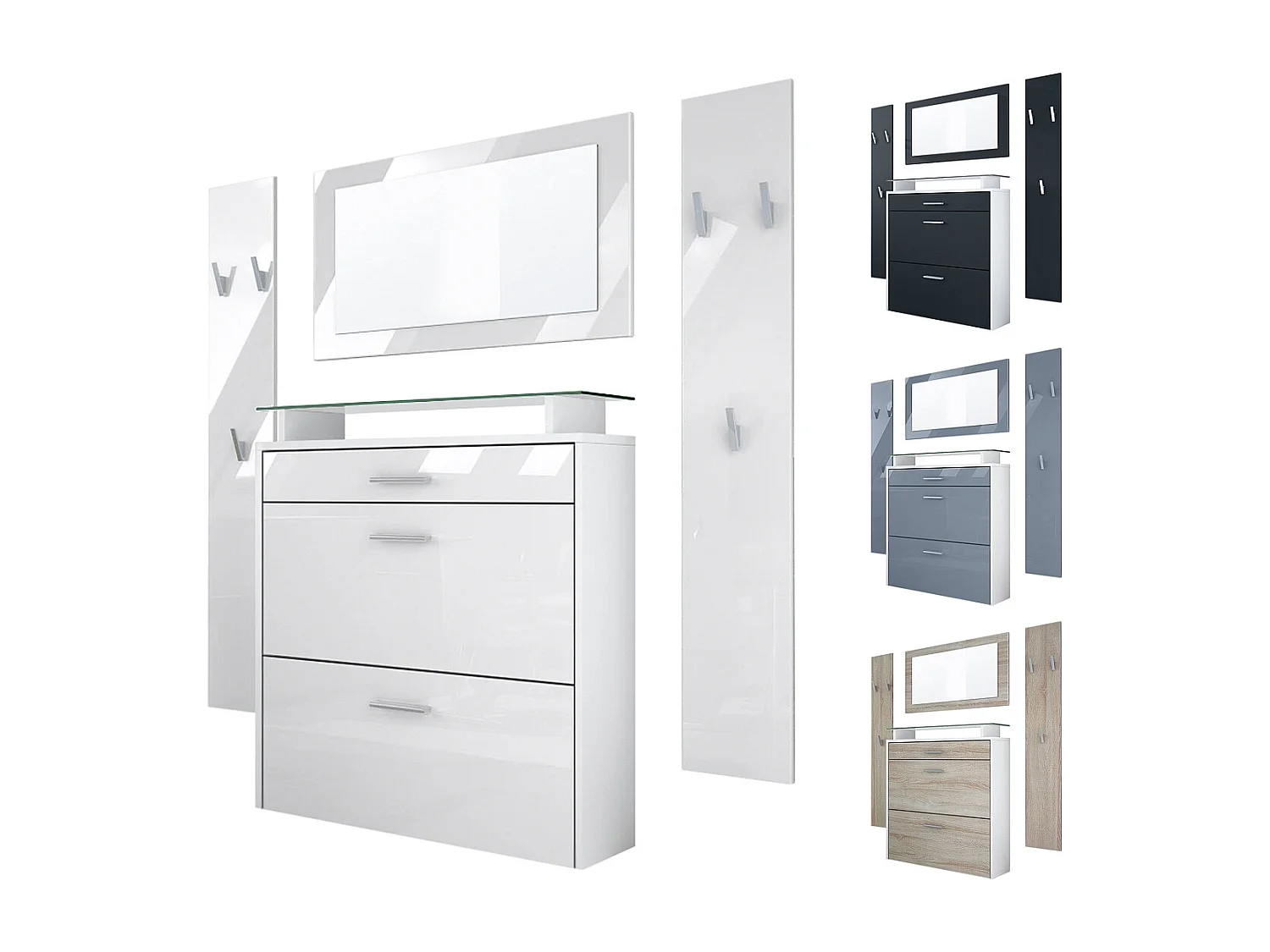 GARDEROBE Malea Front in Schwarz Hochglanz