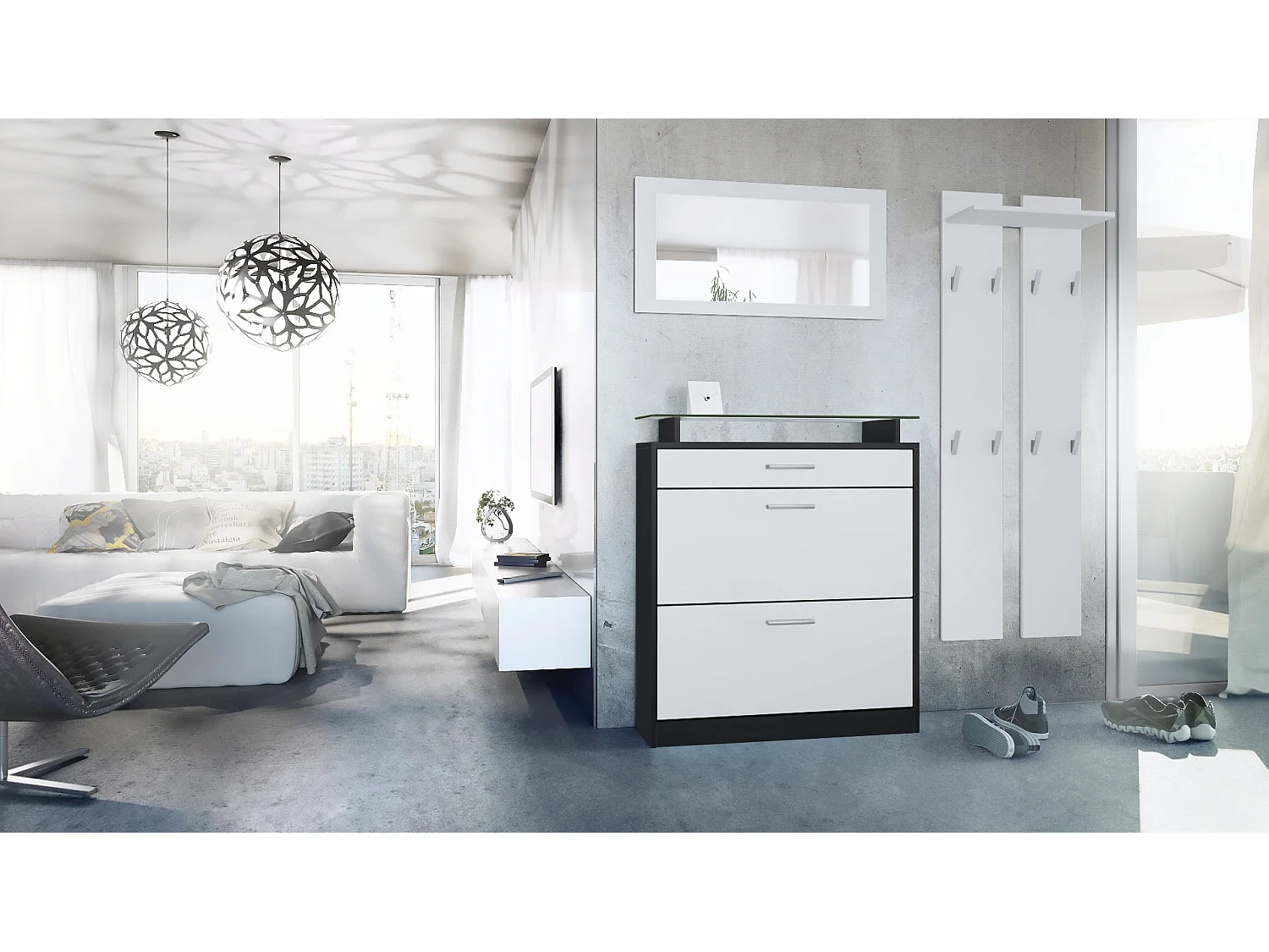 GARDEROBE Loret Front in Weiß matt