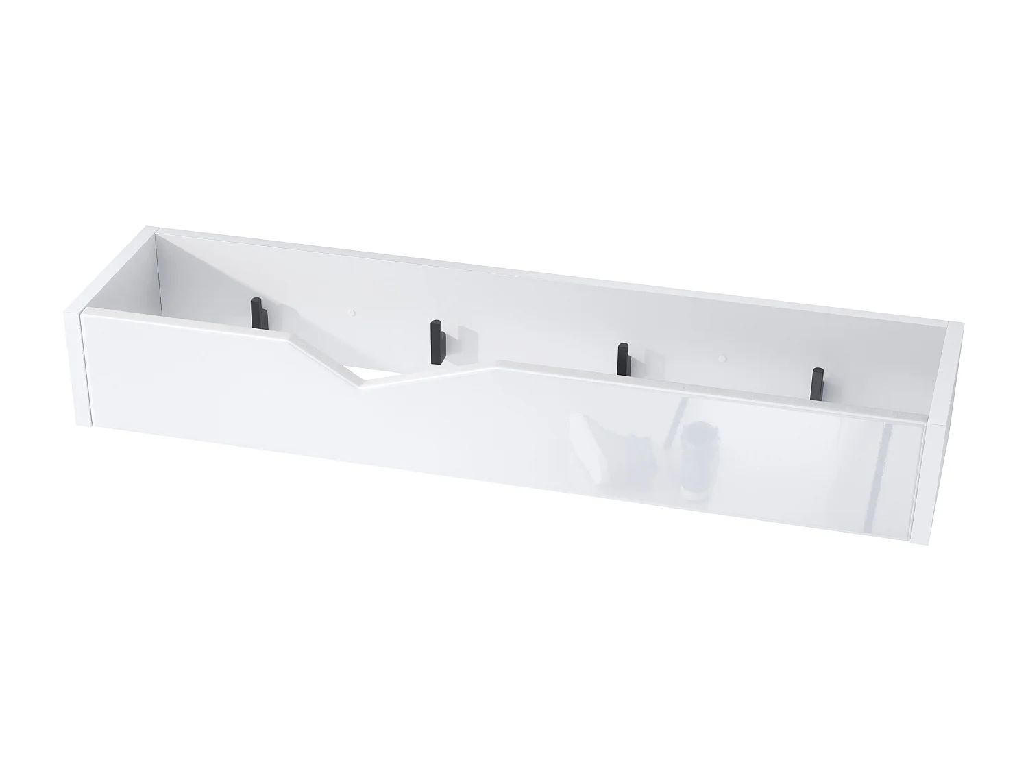 Porte-manteau crochets muraux panneau de penderie Kolmio, corps blanc mat, façade blanc haute brillance 83,5 x 12,5 x 21 cm