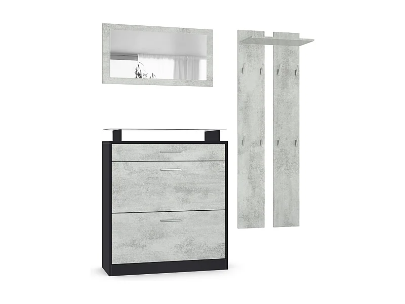 GARDEROBE Loret Front in Beton Oxid Optik