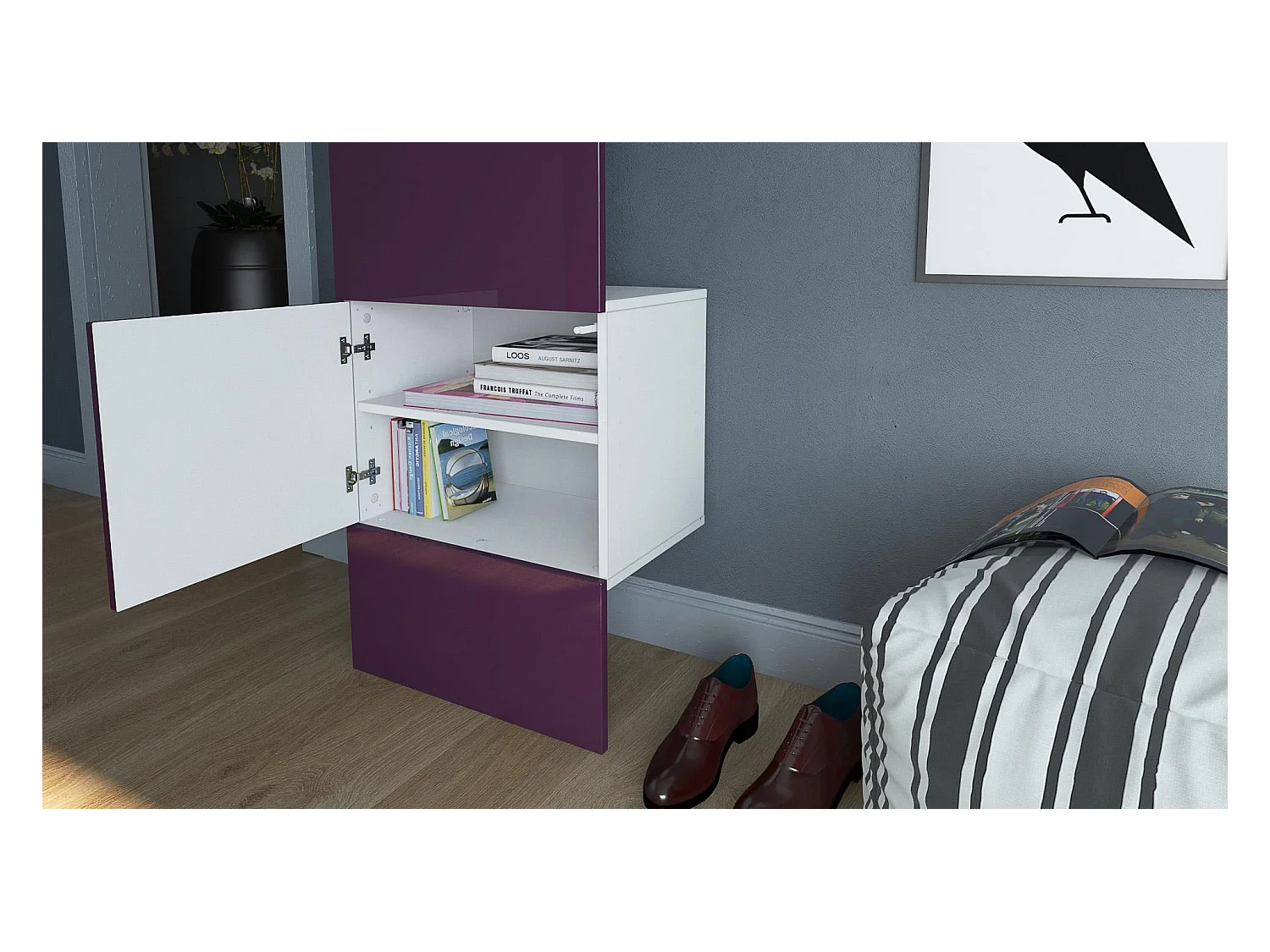 GARDEROBE Hollywood Sandgrau Hochglanz