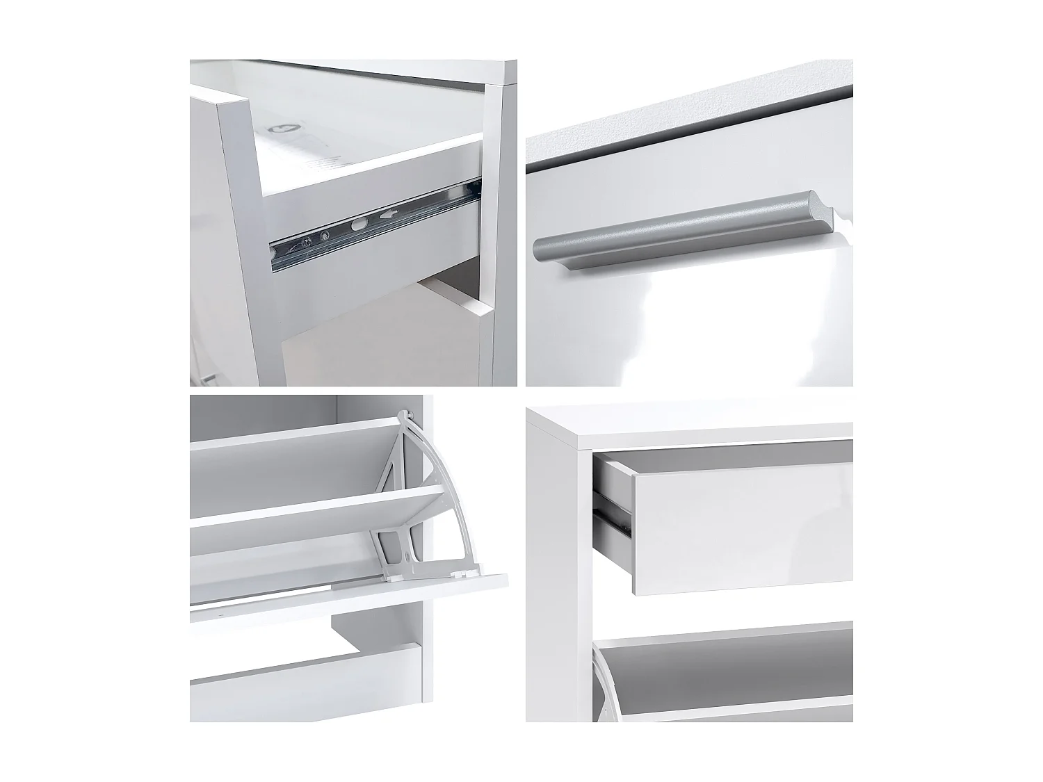 Ensemble de meubles d'entrée Loret V2 Mini, Corps en Noir mat / Façades en Aspect Béton Oxyde